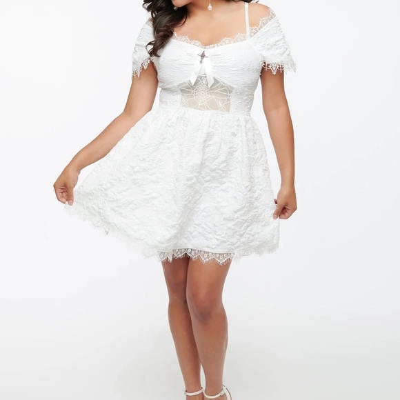 Dress, Ivory Floral Cutout Lace Free People BNWT - Picture 8 of 10